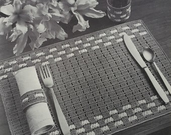 PDF Crochet Table Set (Placemat, Glass Jacket and Napkin Holder)