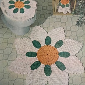 PDF Crochet Bathroom Set (Rug, Seat Cover and Tissue Topper)