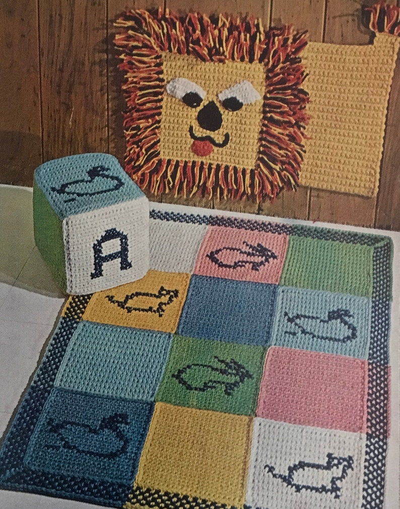 PDF Crochet Pillow And 2 Rugs