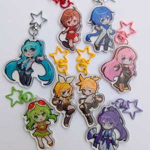 Vocaloid Chibi Glitter Epoxy Acrylic Keychain