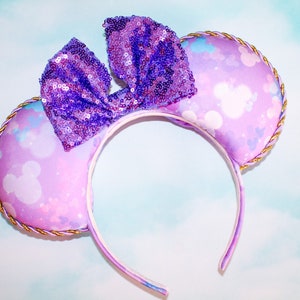 Dream of Mickey in Purple: Ears, Purple Mickey, Minnie, Mouse, Pastel, Colorful, Girly, Fairy, Gifts for Her, Magic Kingdom, Dreamlike, Cute image 1