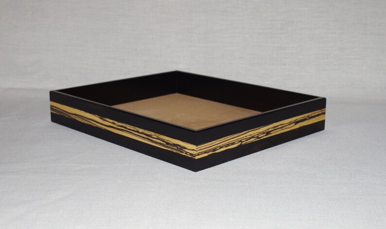 Handmade ebony wood valet tray
