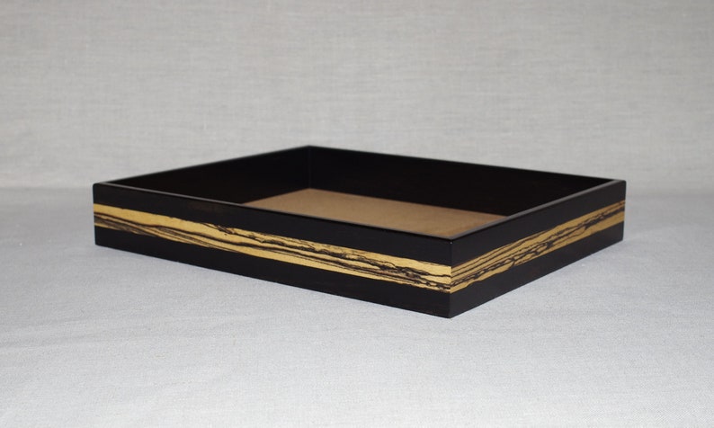 Handmade ebony wood valet tray
