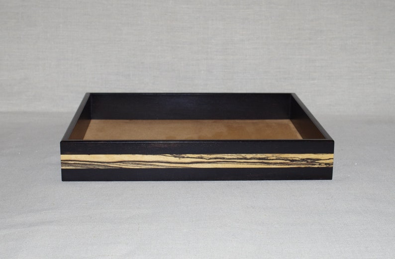 Handmade ebony wood valet tray