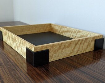 Handcrafted ebony and yellow heart wood  tray