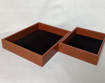 Pair of Leopardwood handmade valet trays