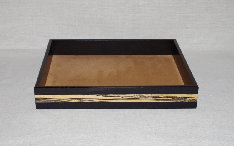 Handmade ebony wood valet tray