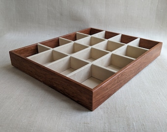 Rosewood handmade jewelry, cufflinks, collection tray