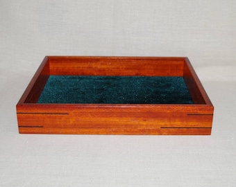 Handmade Padauk wood valet tray box