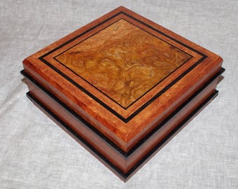 Handmade  Wood Jewelry Box, Australian Coolibah Burl