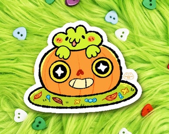 Pumpkin Frog | Vinyl Sticker