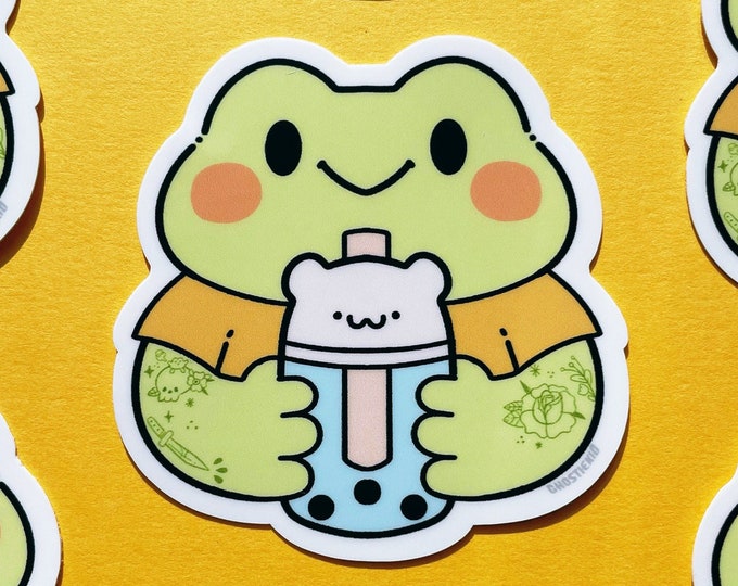 Featured listing image: Tattooed Frog | Vinyl Sticker