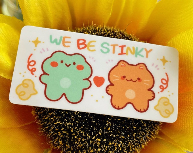 We Be Stinky Frog and Cat Vinyl Sticker
