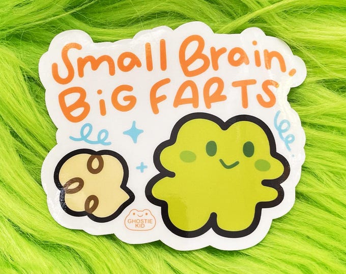 Small Brain Big FARTS | Frog | Vinyl Sticker