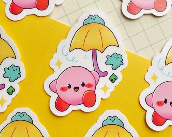 Kirby and Frogs | Vinyl Sticker