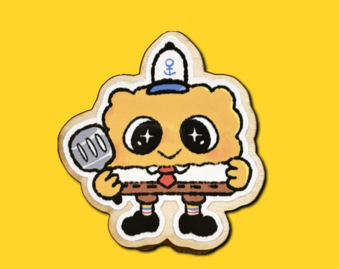 Spongey | Pin or Magnet | You Choose!