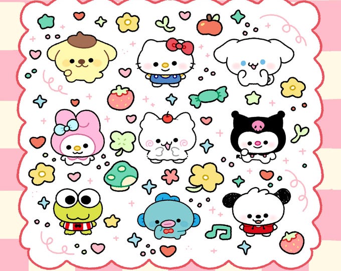 Tiny Cat and Friends | Art Print