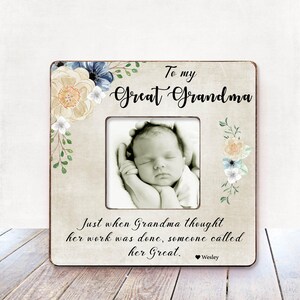 Top Shelf A Grandma Blossoms Hand Painted Glass Picture Frame New Born Baby 2x3
