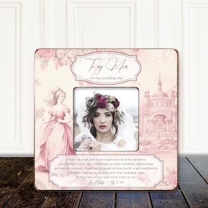 Cornice personalizzata per la madre della sposa • Regalo fotografico personalizzato per il giorno delle nozze • Ricordo sentimentale di ringraziamento da parte della figlia