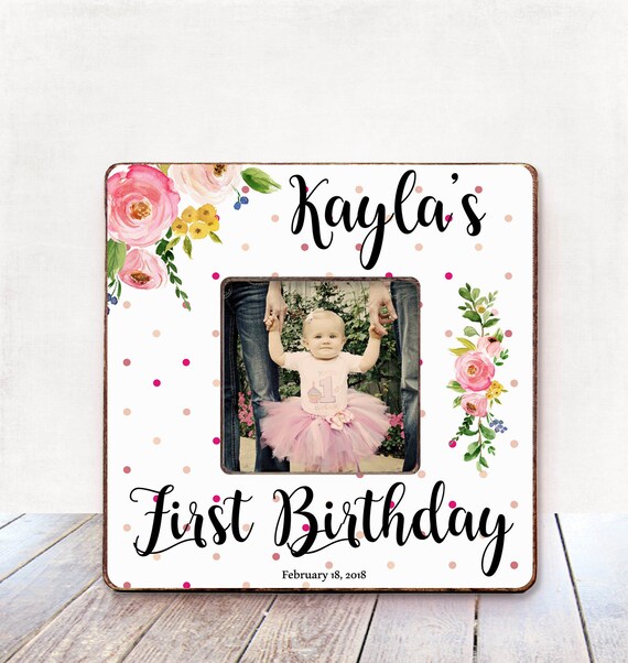 FIRST BIRTHDAY GIRL Gift First Birthday Picture Frame First | Etsy