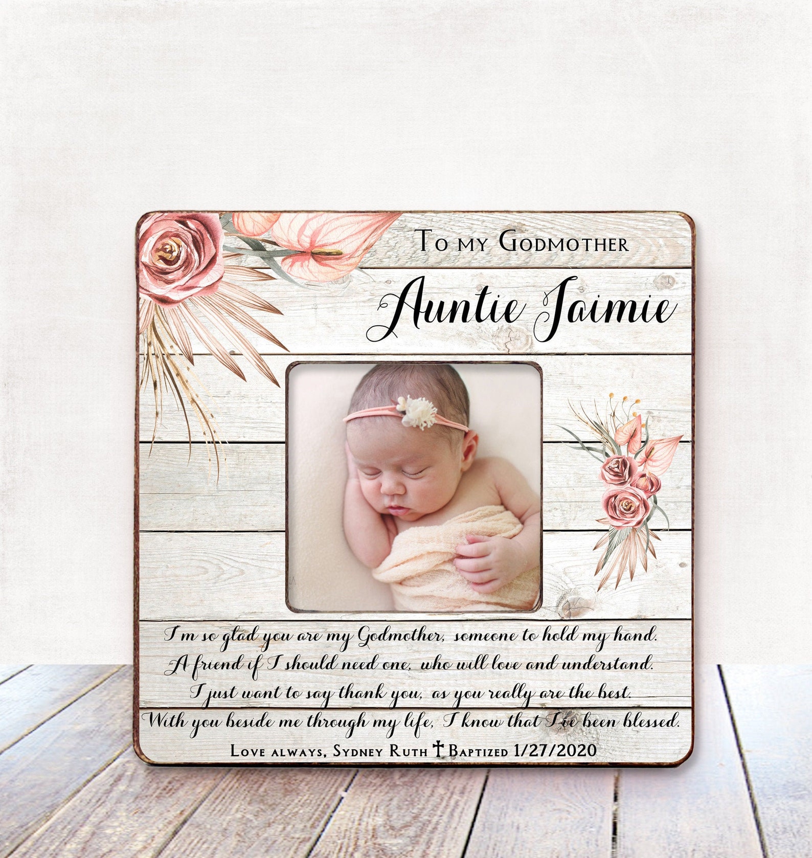 Godmother Frame Godmother Gift Godparent Gift Baptism Gift Etsy