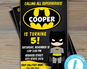 Batman Invitations Etsy 10