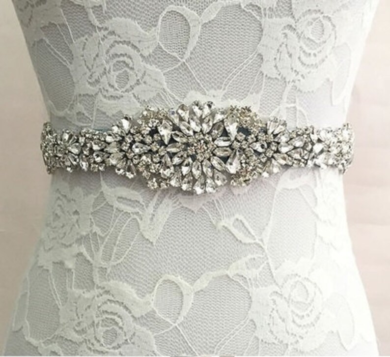 Flower Crystal Bridal Belt / Wedding Belt/ Bridal Sash / Etsy