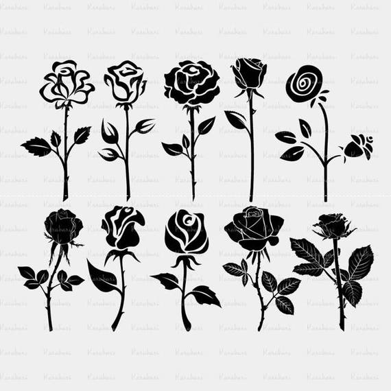 Free Free 303 Silhouette Rose Flower Svg SVG PNG EPS DXF File