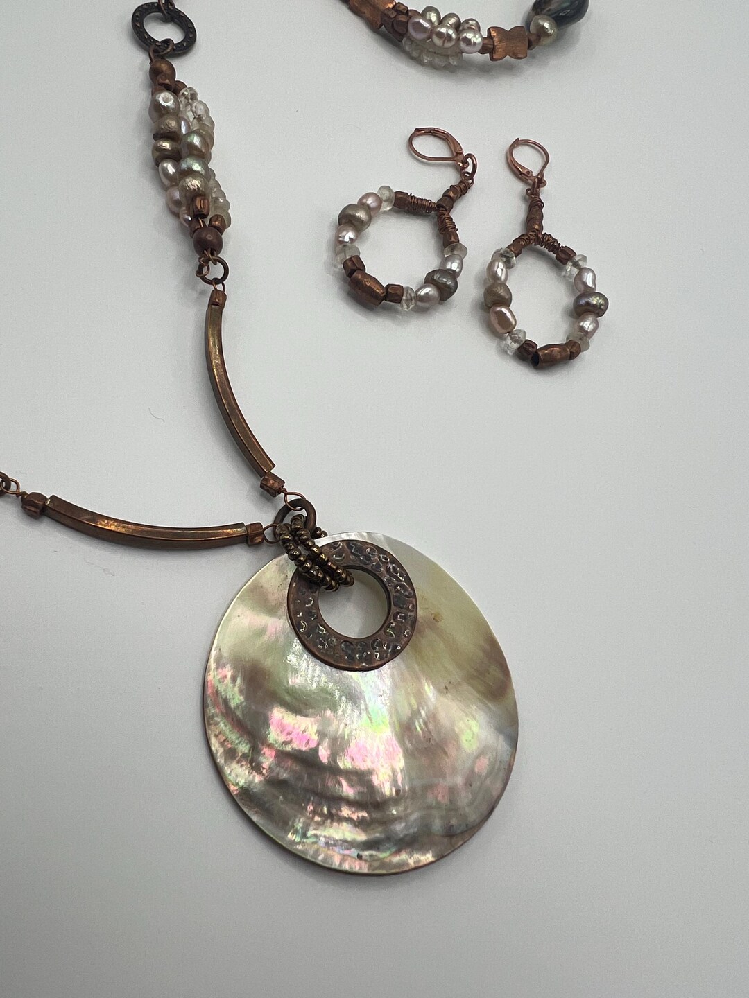 Bold Layered Shell Charm Statement Necklace main image 0