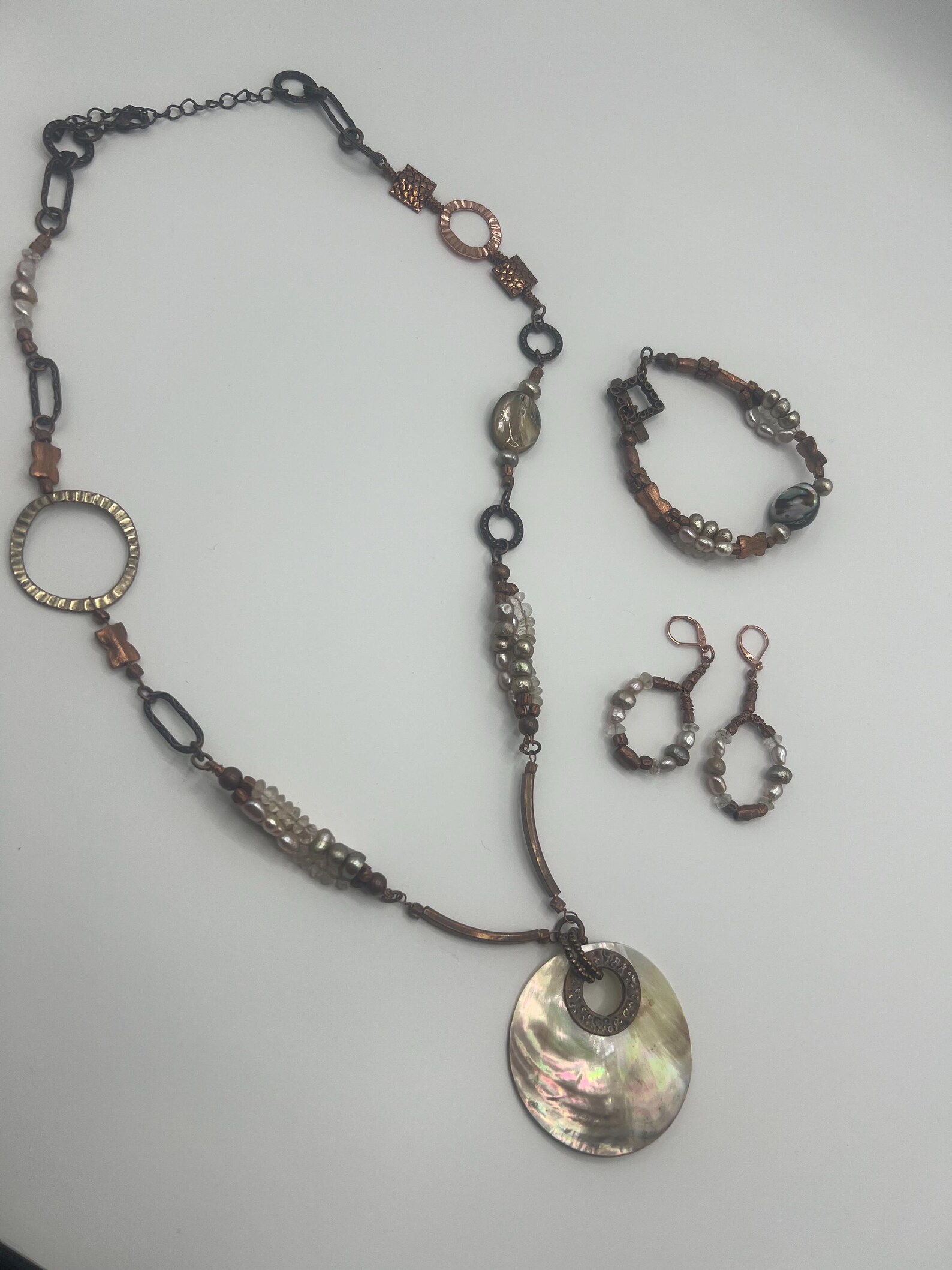 Bold Layered Shell Charm Statement Necklace main image 1