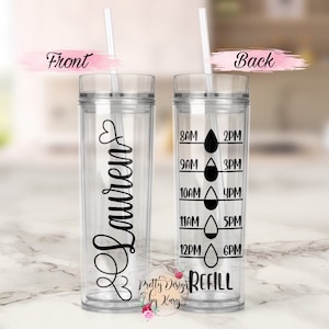 Water Bottle Tracker | Personalized Tumbler | Personalize Water Bottle | Motivation Water Bottle | Custom Water Bottle | Tumbler with Straw