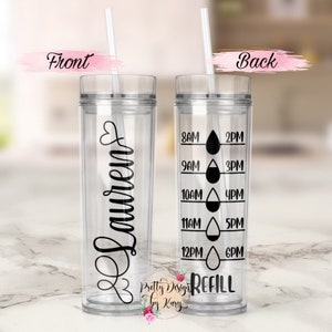 Water Bottle Tracker | Personalized Tumbler | Personalize Water Bottle | Motivation Water Bottle | Custom Water Bottle | Tumbler with Straw