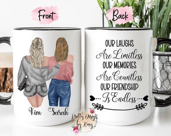 Best Friend Mug | Custom Best Friend Gift | Soul Sisters Mug | Long Distance Gift | Custom Girls Mug | Besties Mug | Sister Mug, Friends Mug