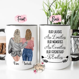 Best Friend Mug | Custom Best Friend Gift | Soul Sisters Mug | Long Distance Gift | Custom Girls Mug | Besties Mug | Sister Mug, Friends Mug