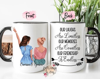 Custom Best Friend Mug | Personalized Best Friend Gift | Custom Sister Mug | Sister Gift | Friendship Mug | Custom Girls Mug | Sister Mugs