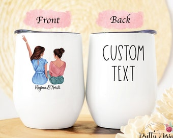 Custom Sister Mug | Custom Best Friend Mug | Personalized Wine Tumbler | Sister Gift | Friendship Mug | Custom Girls Mug | Sister Mugs