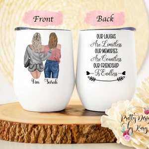 Best Friend Mug | Best Friend Gift | Custom Wine Tumbler | Best Friend Wine Tumbler | Friendship Mug | Wine Glasses, Sister Mug, Sister Gift