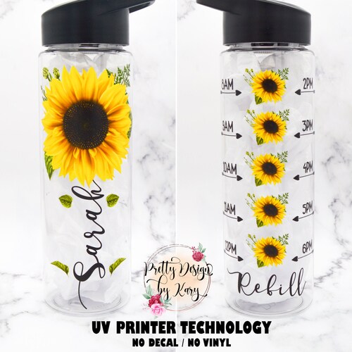 Sunflower Water Bottle Sunflower Tumbler Sunflower Cup Etsy