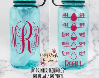 Monogram Water Bottle Etsy