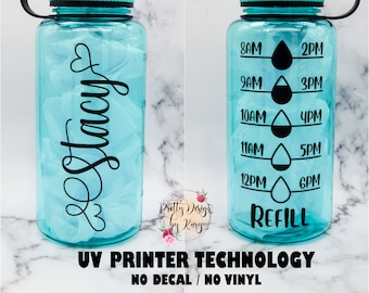 Water Bottle Tracker | Motivational Water Bottle |  Personalized Water Bottle With Hourly Time Tracker | Time Stamp Water | Custom Tumbler