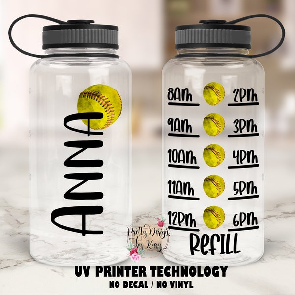 Softball Water Bottle Etsy