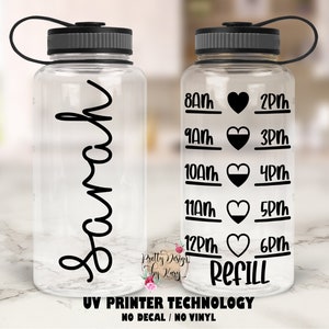 Water Bottle Tracker | Custom Water Bottle | Water Bottle With Hourly Time Tracker | Personalized Water Bottle with Straw |Mothers Day Gift