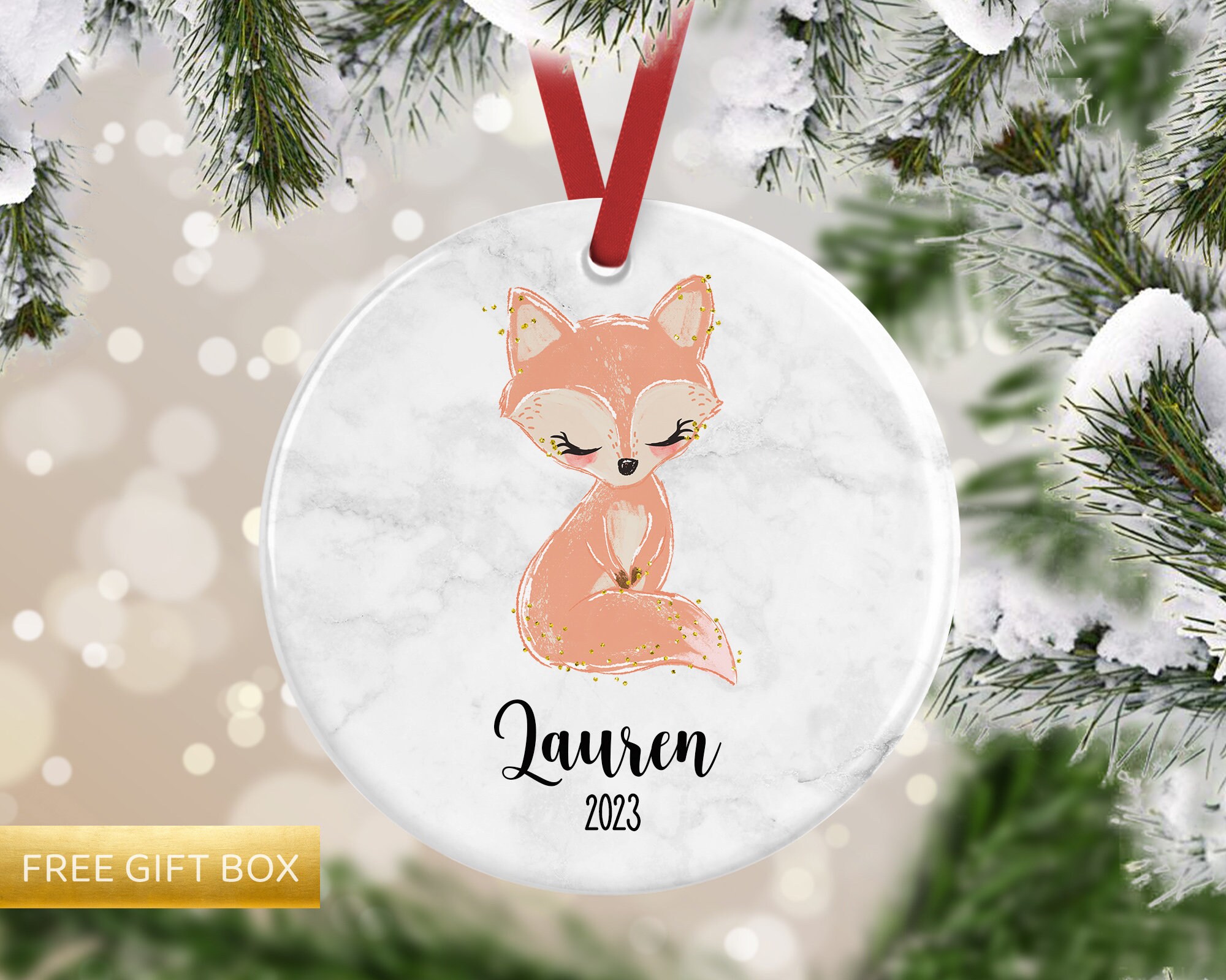 Fox Ornament Baby s First Christmas Ornament New Baby Ornament