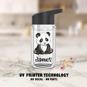 Panda Water Bottle | Kids Water Bottle | Panda Gift | Name Water Bottle | Custom Water Bottle | Panda Tumbler | Child Water Bottle