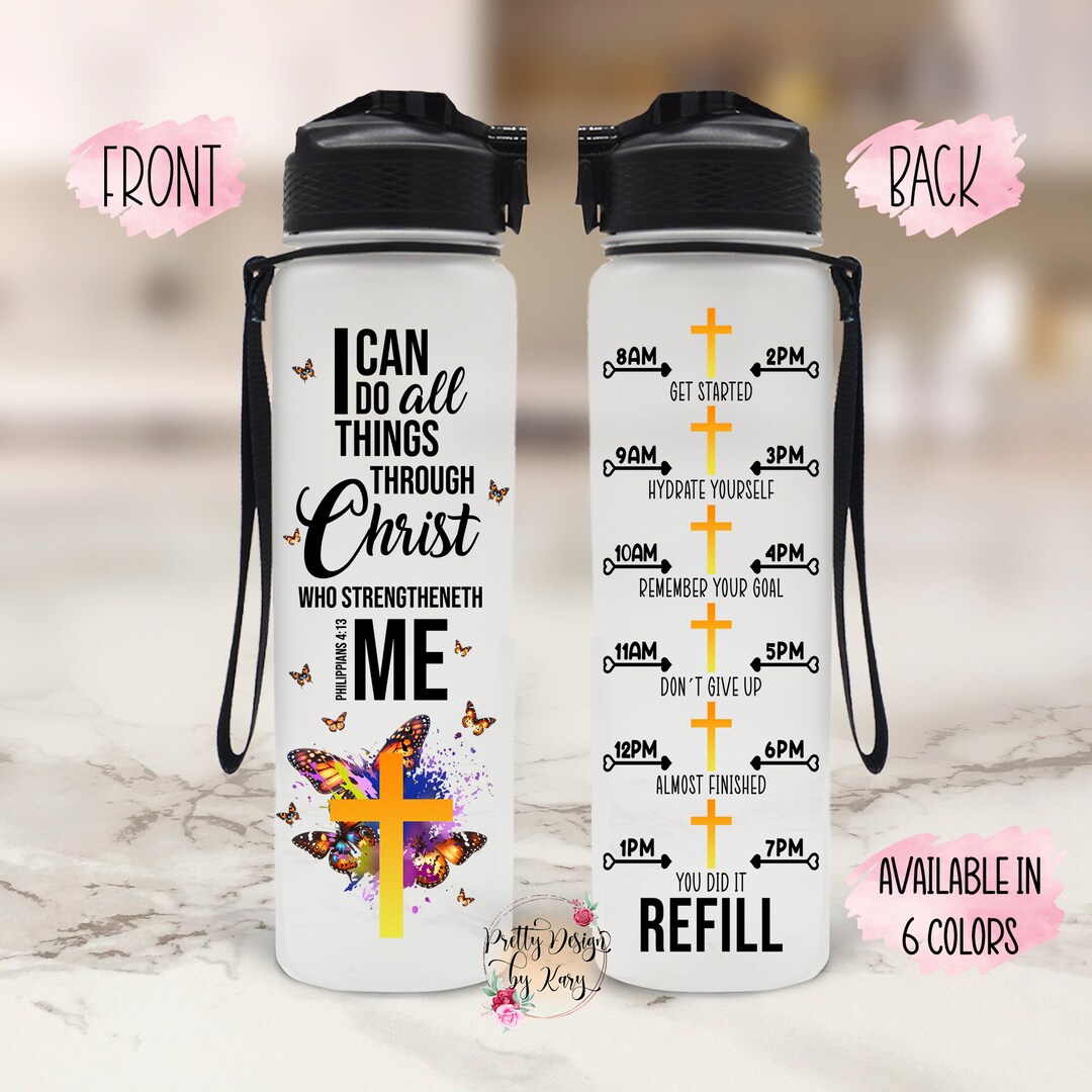 Christian Tumbler, Bible Verse Water Bottle, Custom Water Bottle