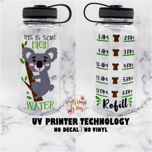 Koala Water Bottle Tracker | Motivational Water Bottle | This is Some High Koality Water | Water Bottle with Hourly Time Tracker | Animal