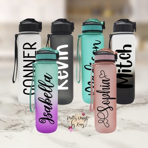 Custom Water Bottle | Water Bottle with Straw | Personalized Water Bottle | Custom Tumbler | Water Bottle Tracker | Personalized Tumbler