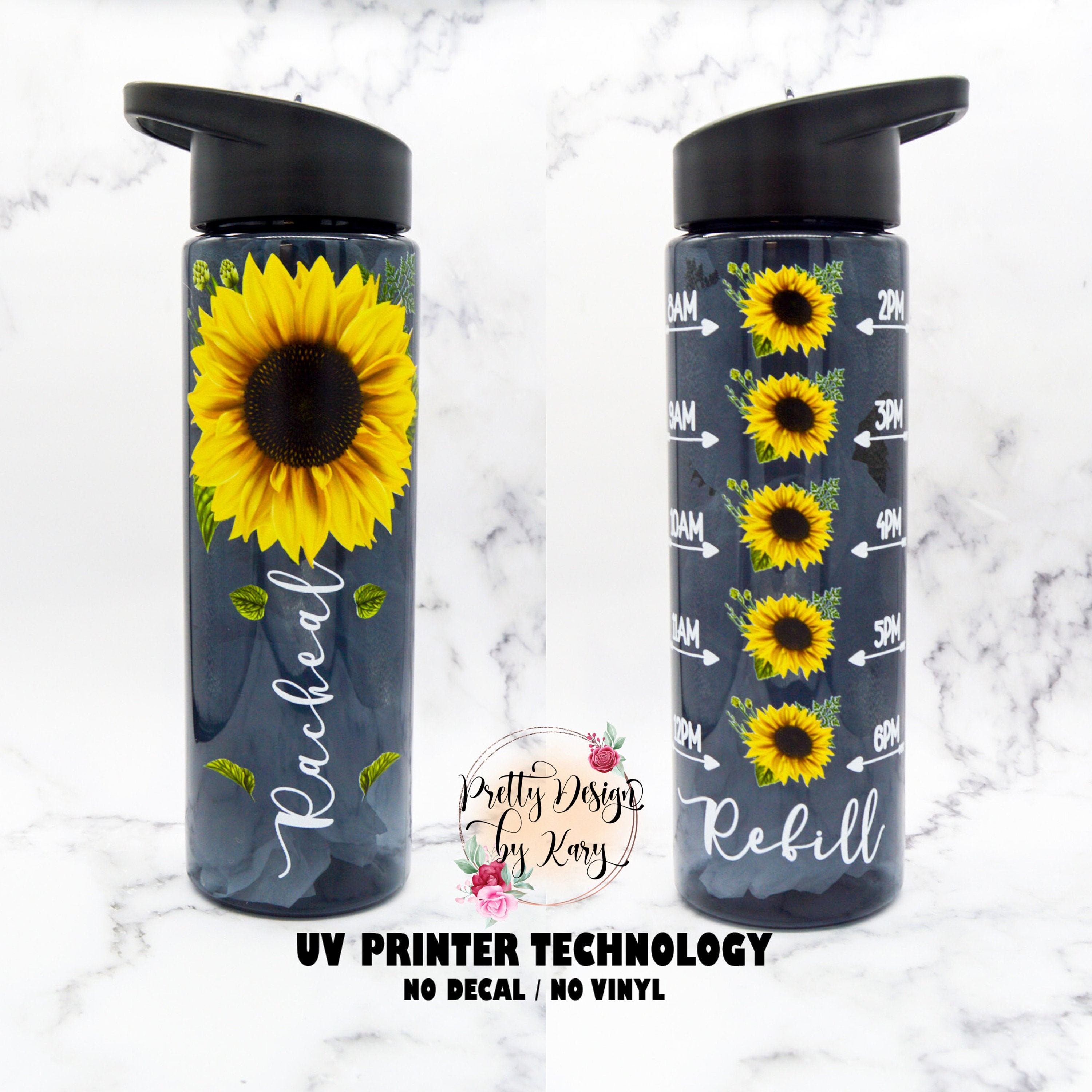 Sunflower Water Bottle Sunflower Tumbler Sunflower Gifts Etsy