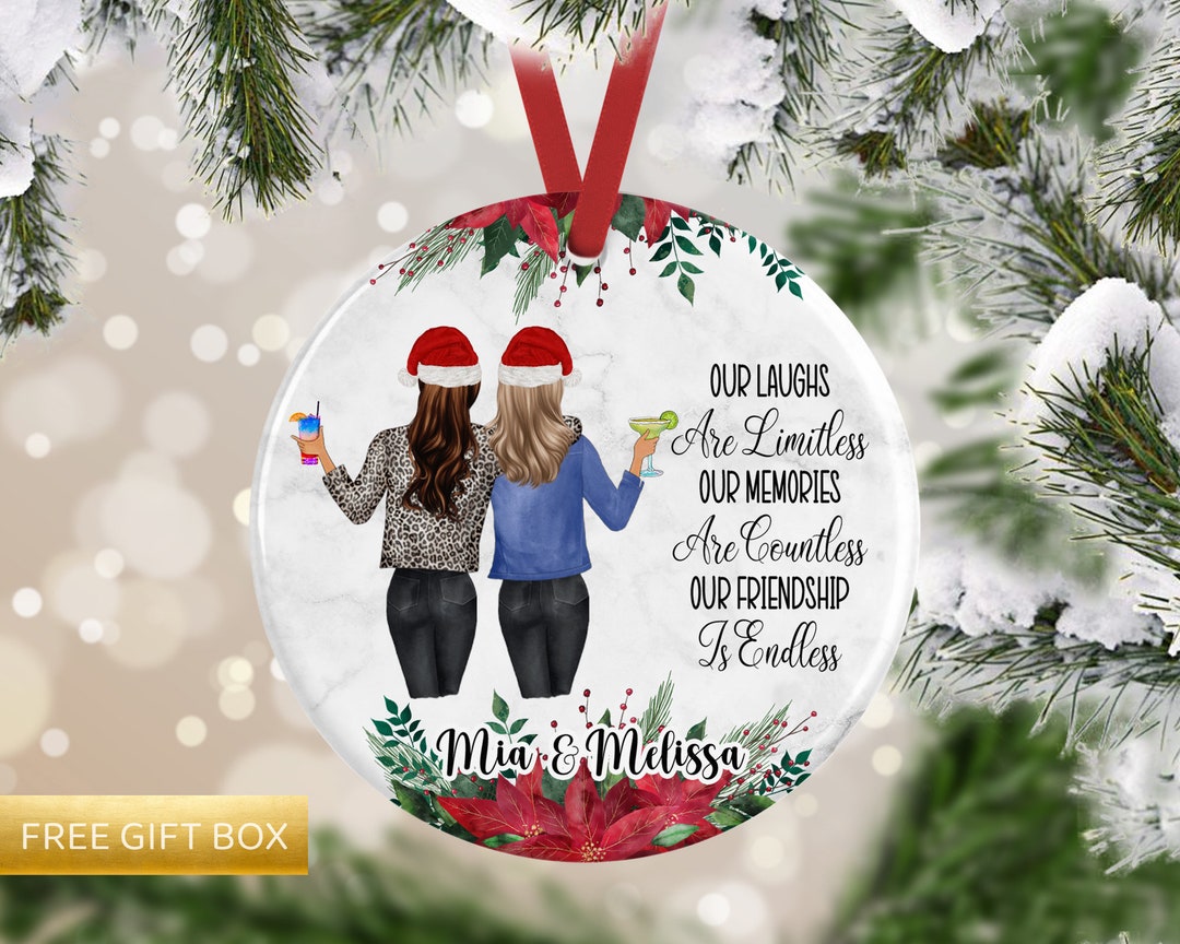 Best Friend Ornament, Best Friend Gift, Custom Besties Ornament ...