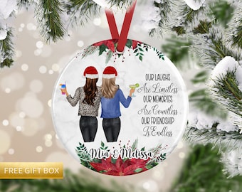 Best Friend Ornament, Best Friend Gift, Custom Besties Ornament, Christmas Ornament, Sister Ornament, Sister Gift, Gift For Sister